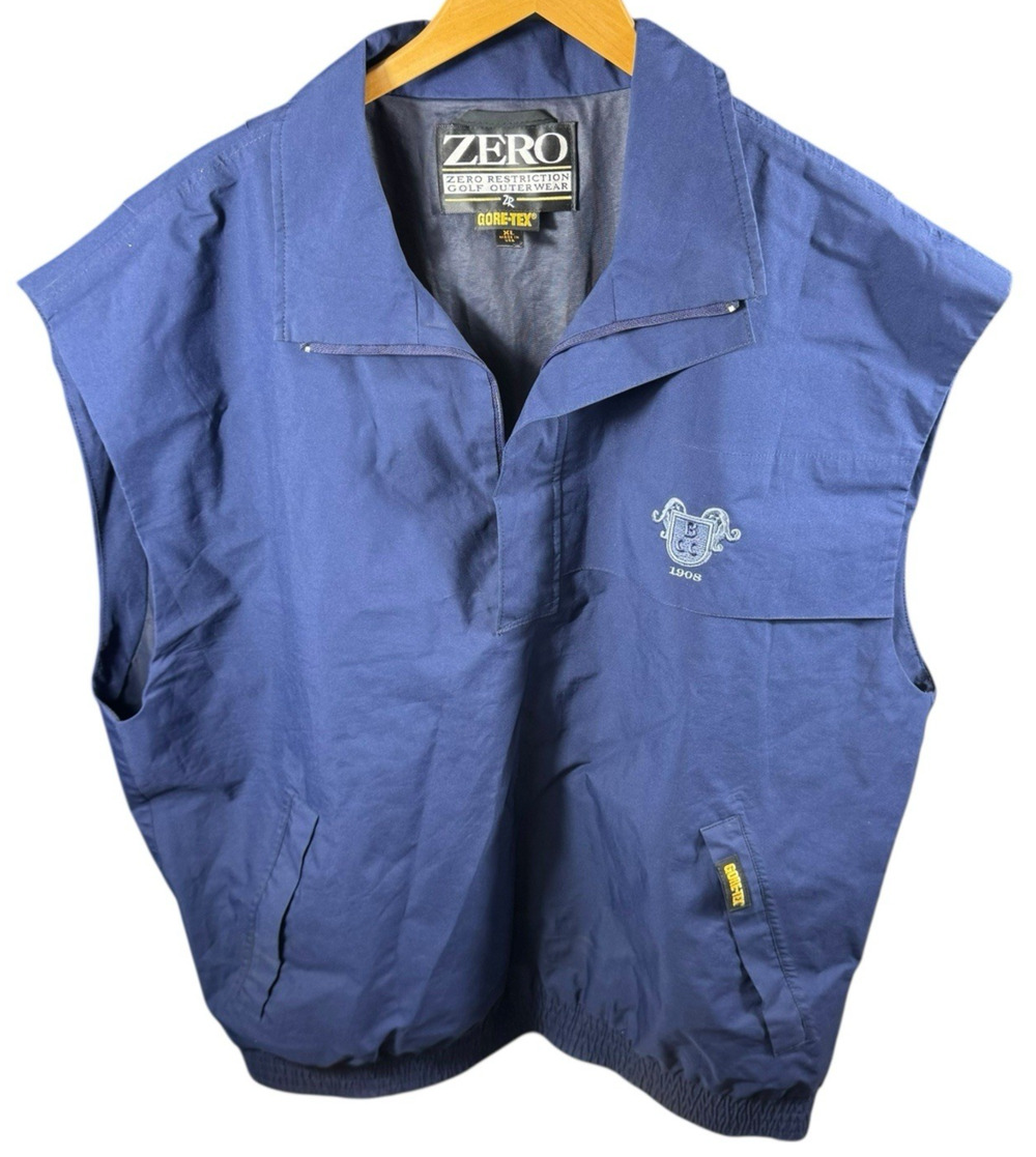 Zero Restriction Gore Tex Golf Vest XL Beverly Country Club 1908 Windbreaker